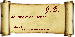 Jakabovics Bence névjegykártya
